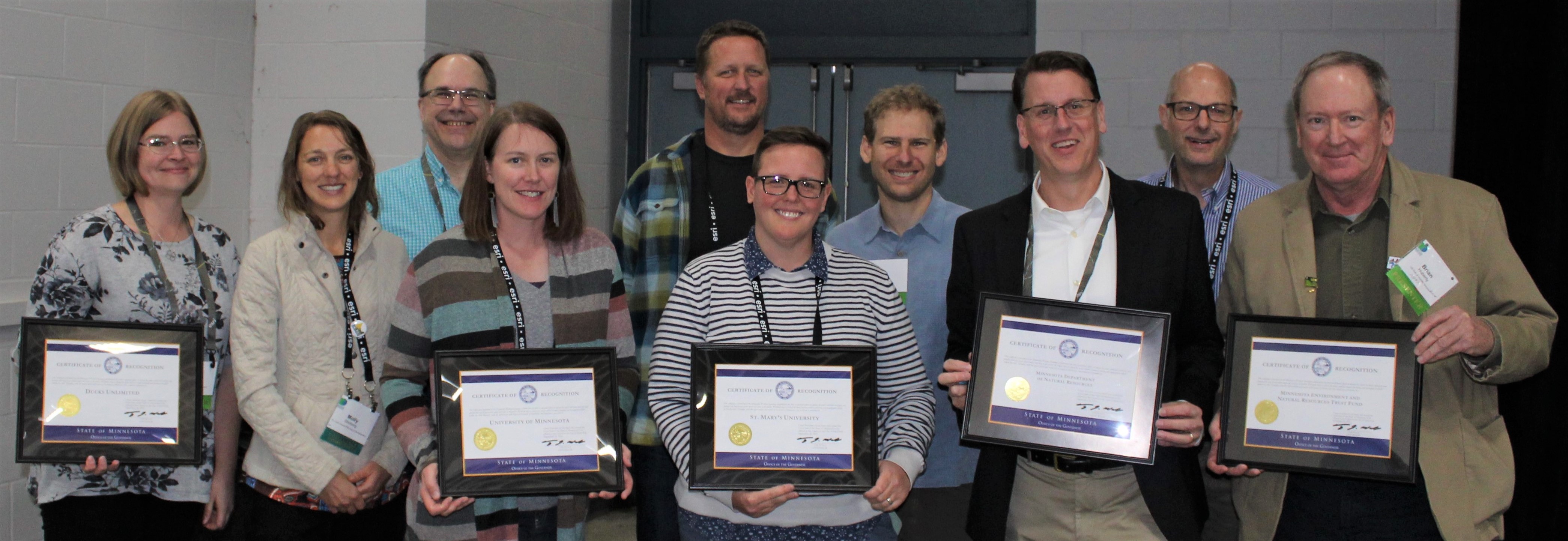 Minnesota Wetland Update project reps accepting award