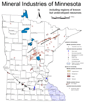 Mineral Industries of MN map - courtesy of Minnesota DNR