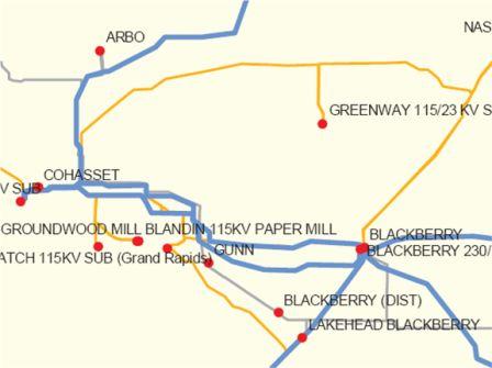 Portion of MN transmission line map