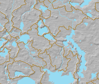 Image of watersheds with streams and lakes