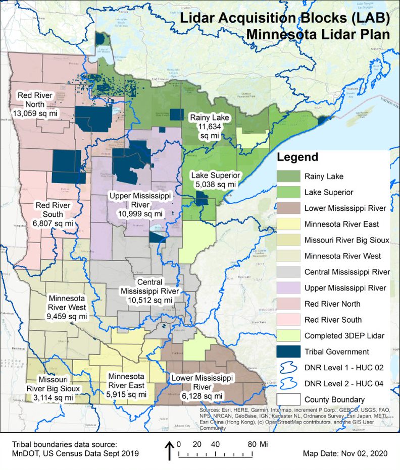 Image showing Map of Lidar Acquisition Blocks